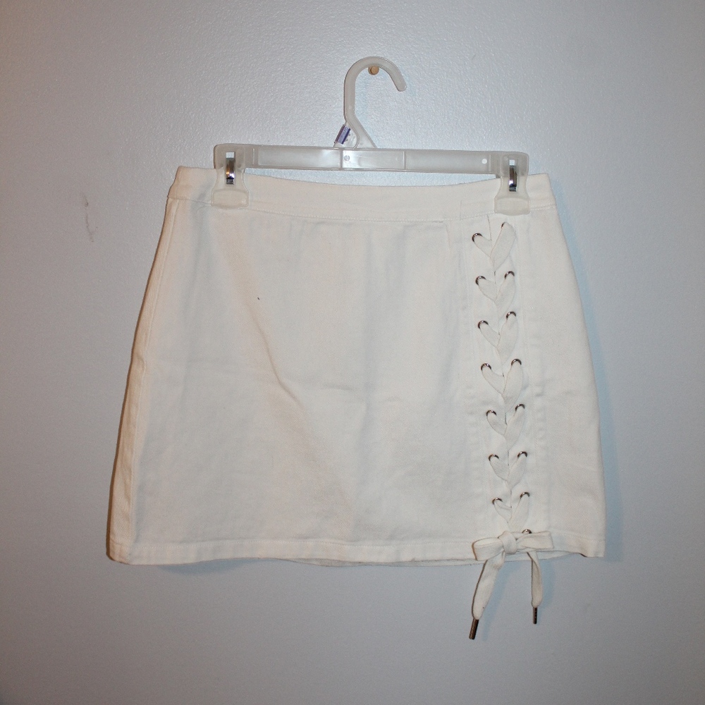 White Denim Skirt